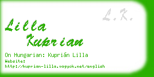 lilla kuprian business card